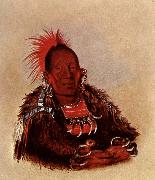 George Catlin Wah-ro-Nee-Sah,Oto Chief oil